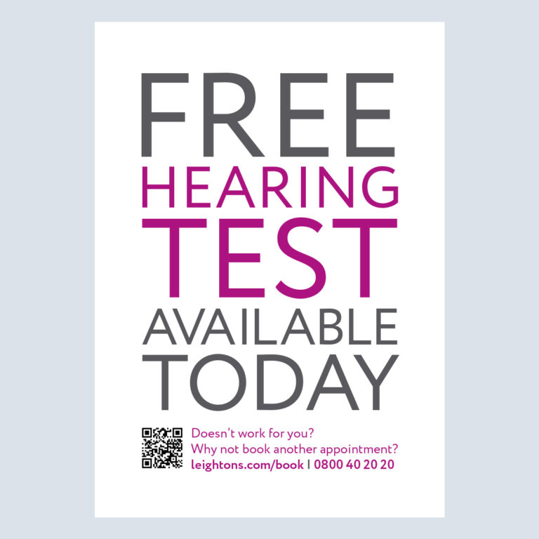 Free Hearing Test Available TODAY Poster