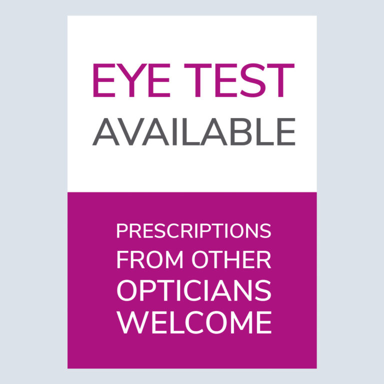 Eye Test & Prescriptions Welcome Poster
