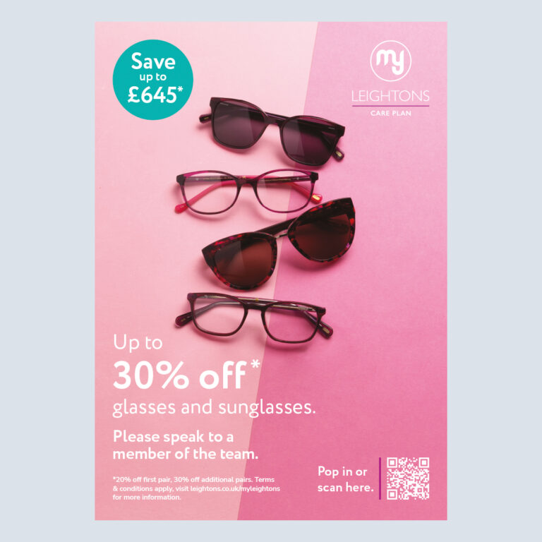 MyLeightons 30% Off Glasses Poster