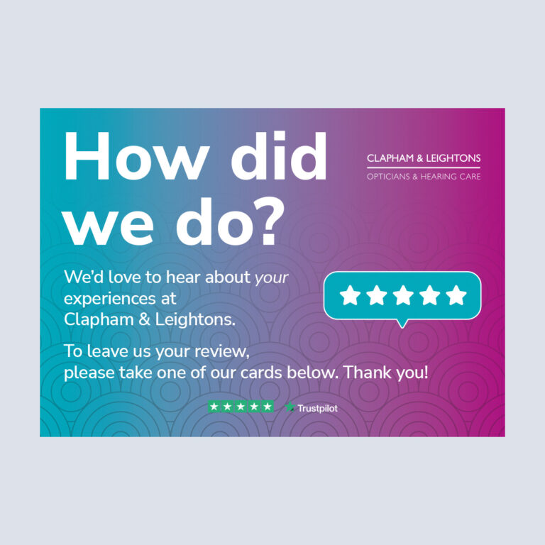 How Did We Do A4 Strut Card – Clapham & Leightons