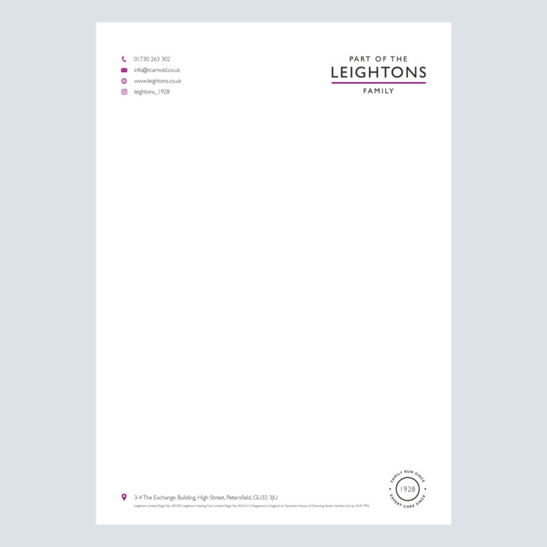 Leightons Family Branch Letterhead